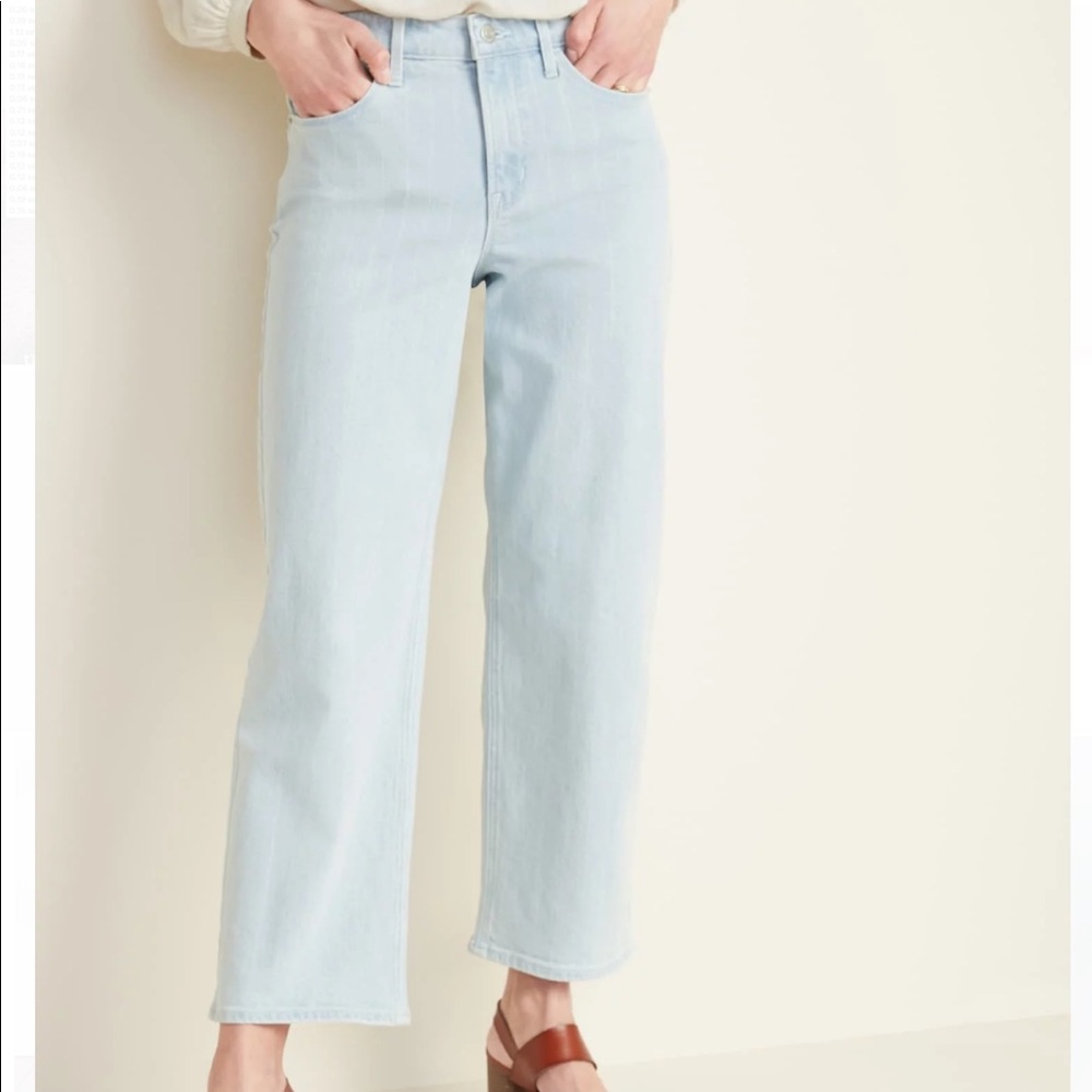 Old Navy Striped Slim Wide Leg Jeans